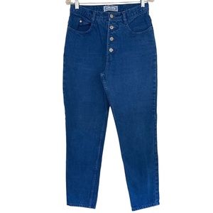 Bonjour Vintage 1980’s Classic Medium Wash Button Fly Straight Leg Jeans Size 29